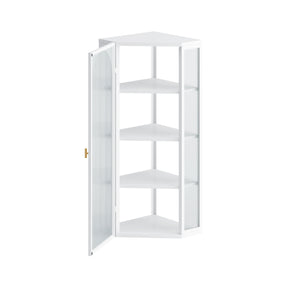 Glass Door Wall Mounted Corner Cabinet