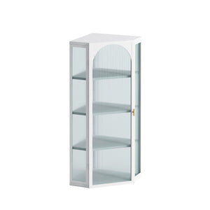 Glass Door Wall Mounted Corner Cabinet