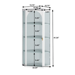 Glass Door Wall Mounted Corner Cabinet