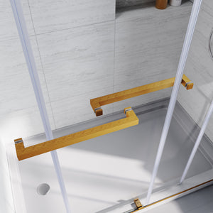 Brushed Gold Frameless Bathtub Door
