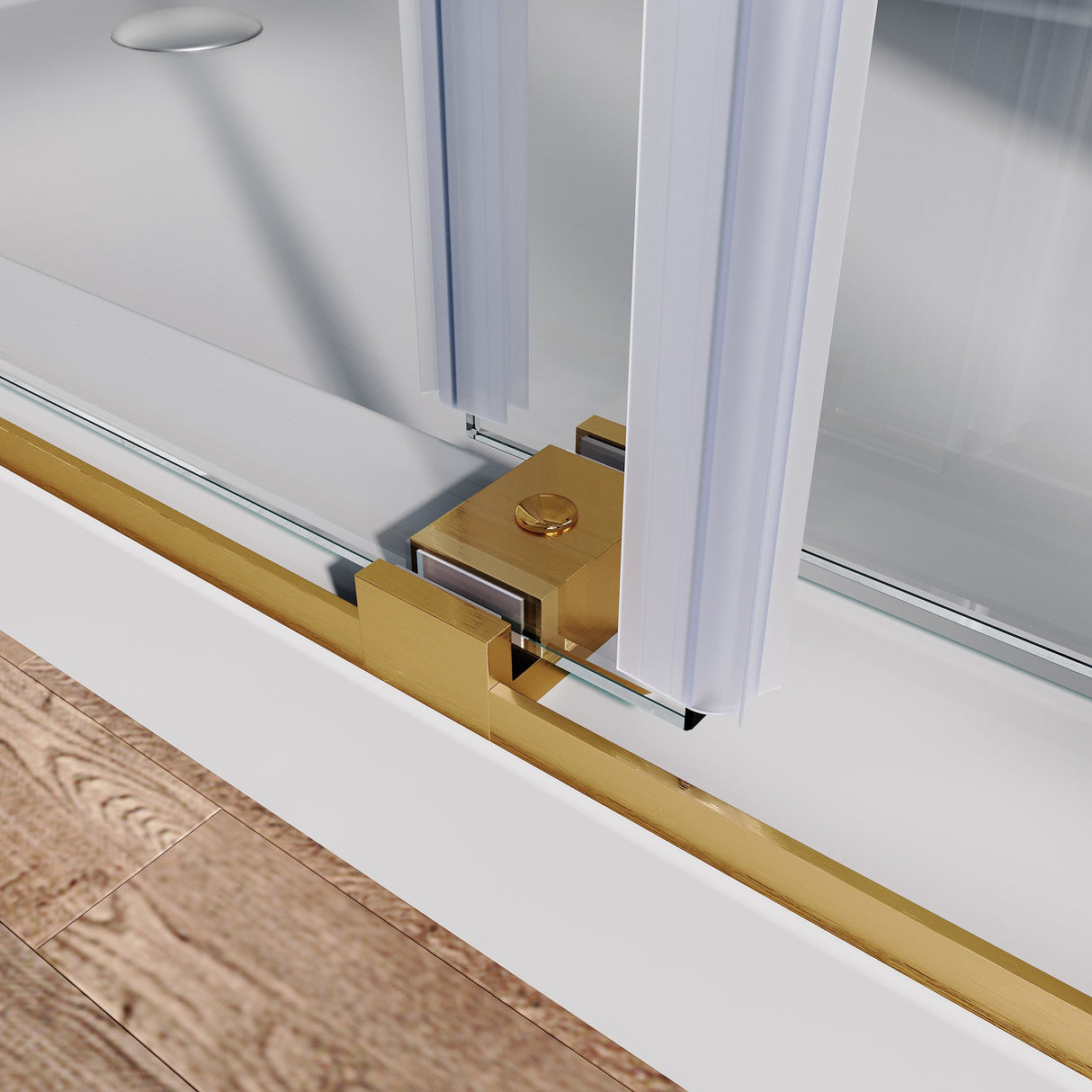 Brushed Gold Frameless Bathtub Door