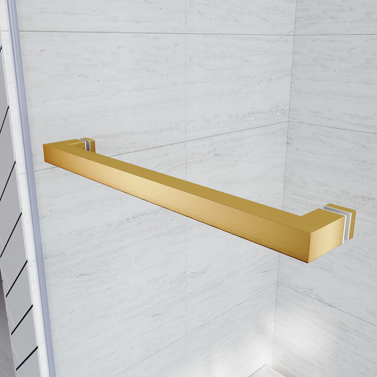 Brushed Gold Frameless Bathtub Door