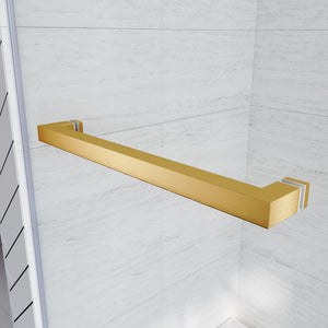 Brushed Gold Frameless Bathtub Door