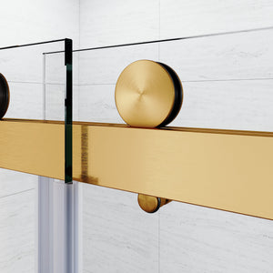 Brushed Gold Frameless Bathtub Door