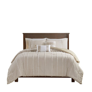 King 3 Piece Cotton Yarn Dyed Comforter Set