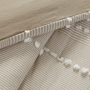 King 3 Piece Cotton Yarn Dyed Comforter Set