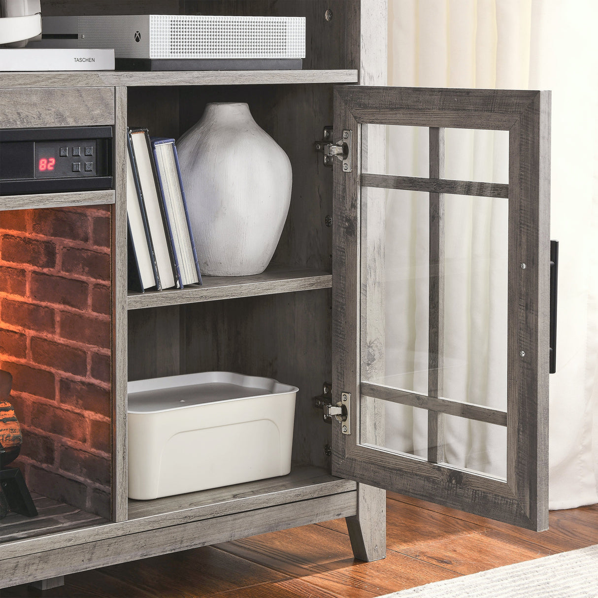 55 Inch TV Media Stand with Electric Fireplace