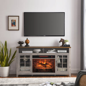 55 Inch TV Media Stand with Electric Fireplace