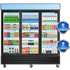 ORIKOOL Glass Door Merchandiser Refrigerator 70 Cu.ft