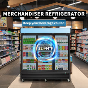 ORIKOOL Glass Door Merchandiser Refrigerator 70 Cu.ft