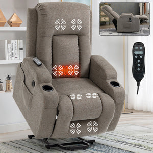 Power Lift Recliner Chair with Massage and Heat - ComfortMAX