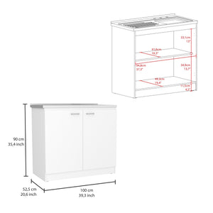 Utility Sink Vernal Kitchen Sink Cabinet with Storage Shelf - Stainless Steel