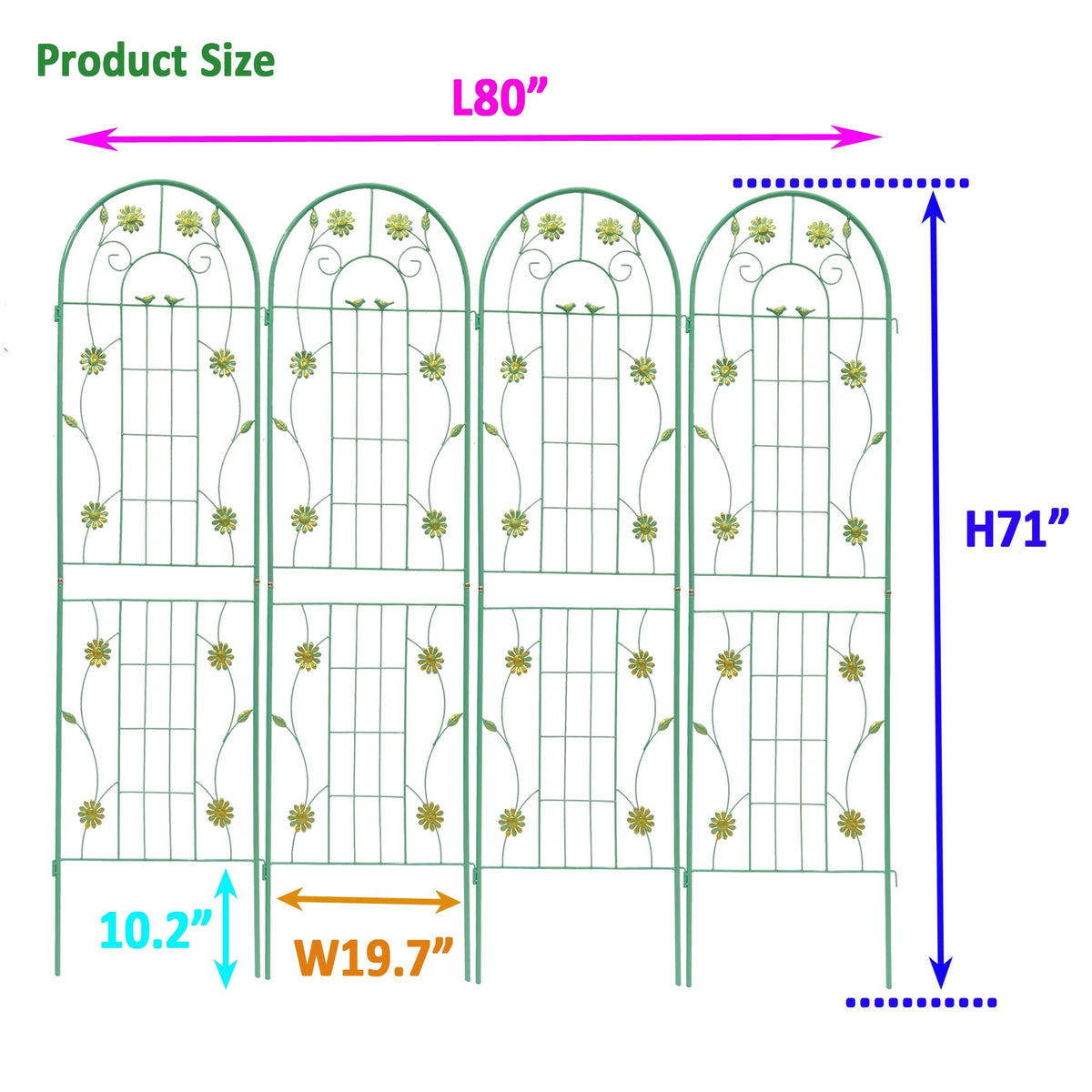 4 Pack Metal Garden Trellis