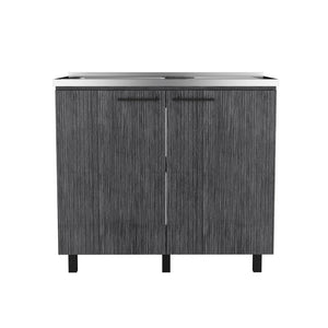 Utility Sink Cabinet Burwood with Two Shelves - Smokey