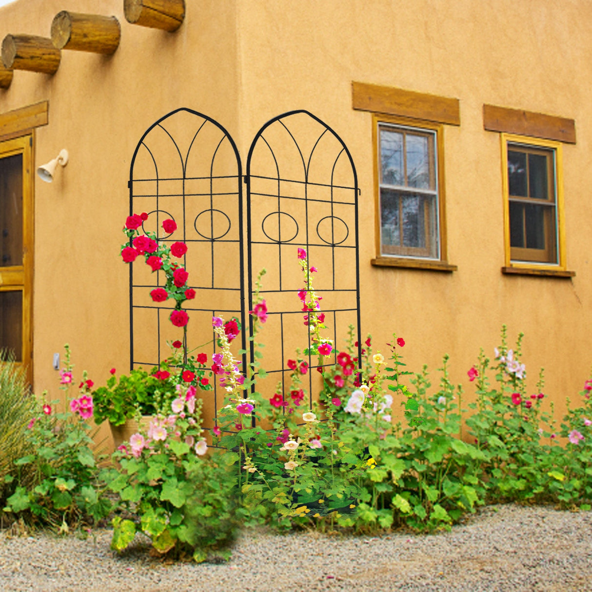2 Pack Metal Garden Trellis 78.7" x 19.7"