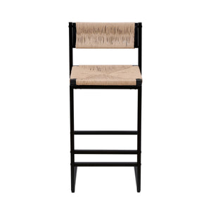 Honey Bar Stools Set of 2 - Paper Rope Weave Dining Chairs