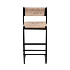 Honey Bar Stools Set of 2 - Paper Rope Weave Dining Chairs
