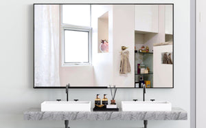60" x 36" Oversized Modern Rectangle Bathroom Mirror