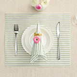 Tonal Striped Disposable Napkin Set in Green, 100 Pieces