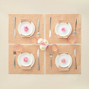 Tonal Striped Disposable Napkin Set in Orange, 100 Pieces