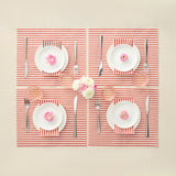 Tonal Striped Disposable Napkin Set in Red, 100 Pieces