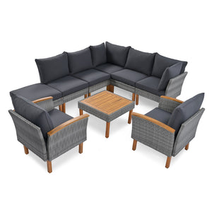 9-Piece Patio Rattan Furniture Set