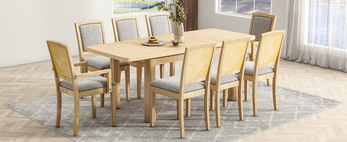 TOPMAX Rustic Extendable 84inch Dining Table Set