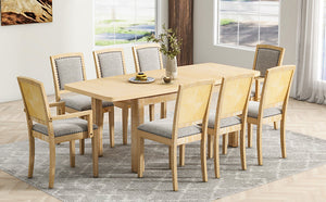 TOPMAX Rustic Extendable 84inch Dining Table Set
