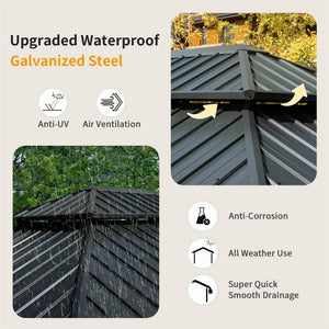 10' X 14' Hardtop Aluminum Gazebo with Steel Canopy