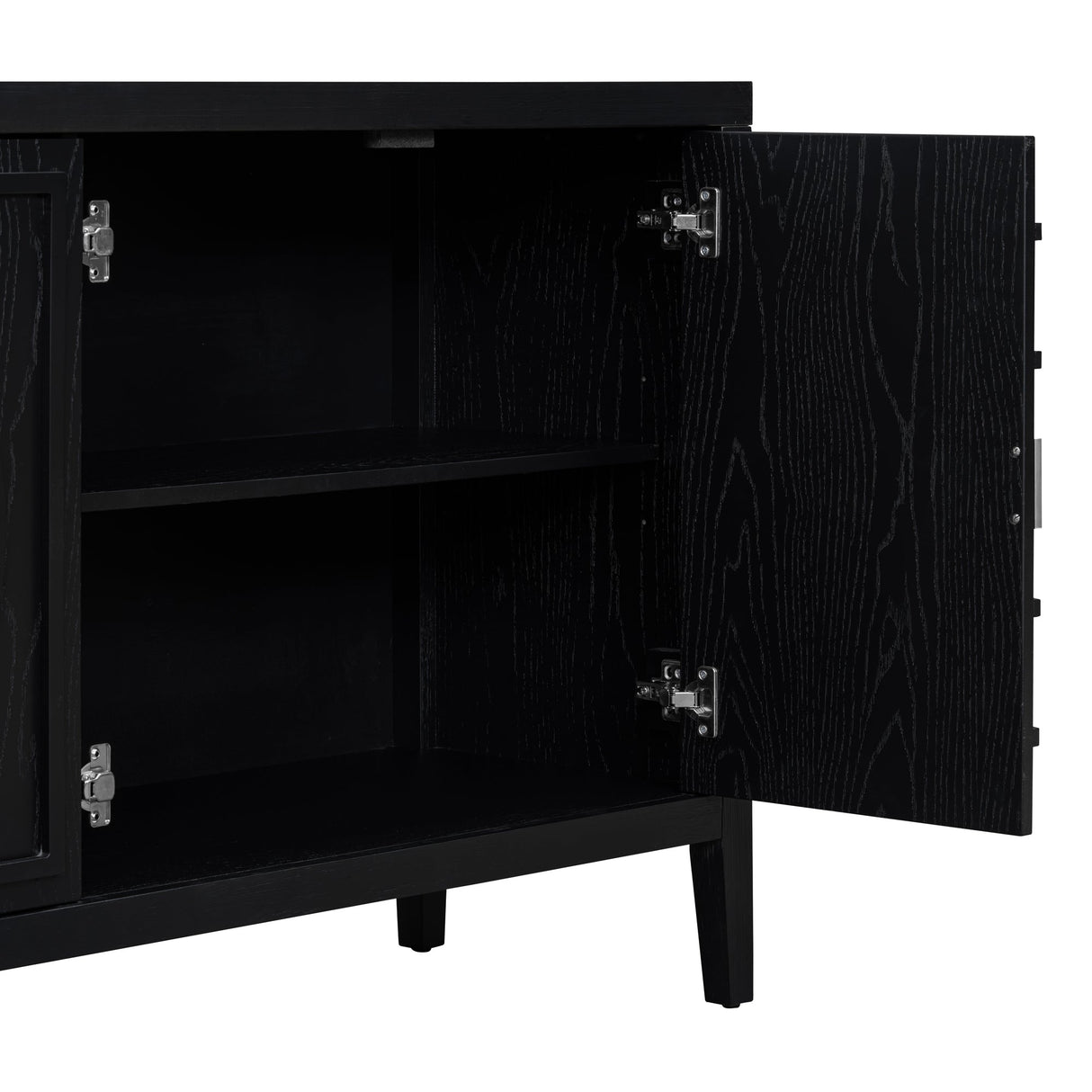 Circular Groove Design Retro Sideboard