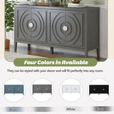 Circular Groove Design Retro Sideboard