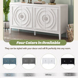 Circular Groove Design Retro Sideboard