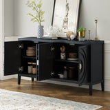 Circular Groove Design Retro Sideboard