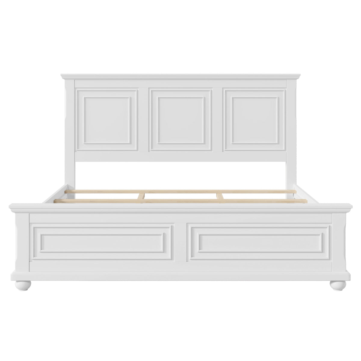 Traditional Town and Country Style Pinewood Vintage Tall Headboard King Bed Frame