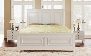 Traditional Town and Country Style Pinewood Vintage Tall Headboard King Bed Frame