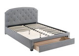 Button Tufted Headboard Storage Bed