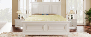 Traditional Town and Country Style Pinewood Vintage Tall Headboard King Bed Frame