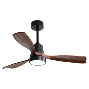 48 Inch Wood Ceiling Fan With 3 Solid Wood Blades and Remote Control