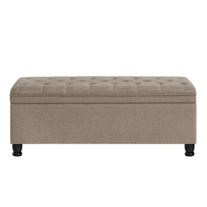 Upholstered Tufted Button Storage Bench