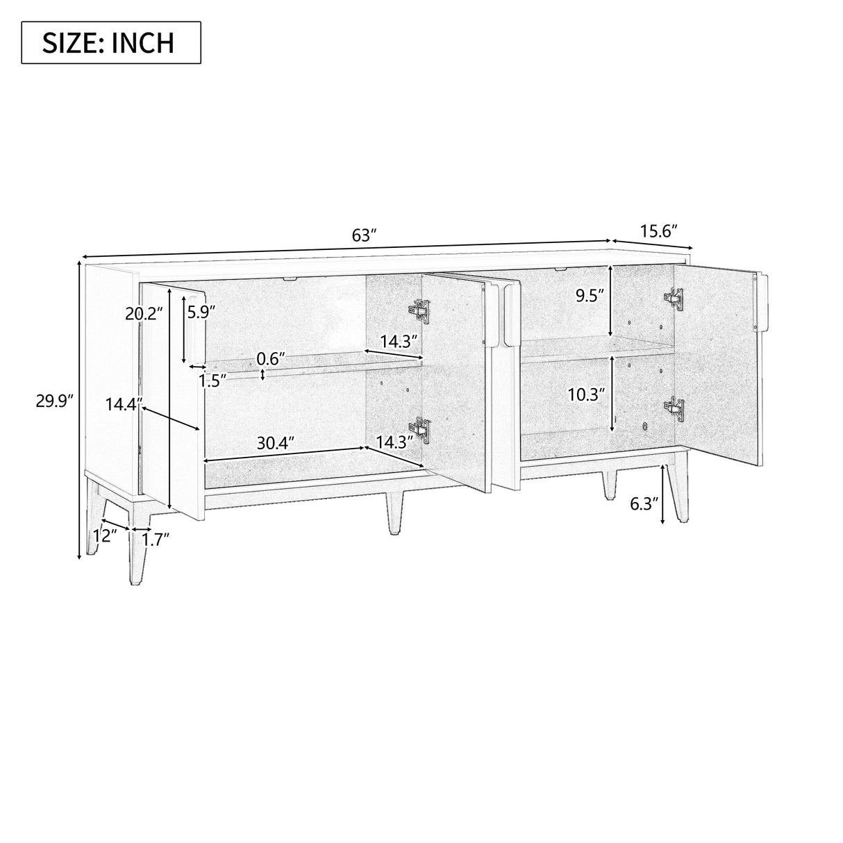 Wooden Storage Sideboard