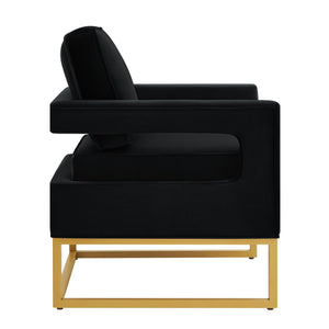 Modern Style Accent Chair with Velvet Fabric