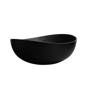 71 Inch Freestanding Solid Surface Soaking Bathtub