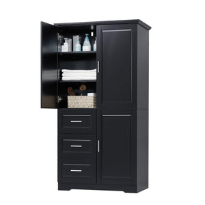 Tall and Wide Storage Cabinet with Doors for Bathroom/Office