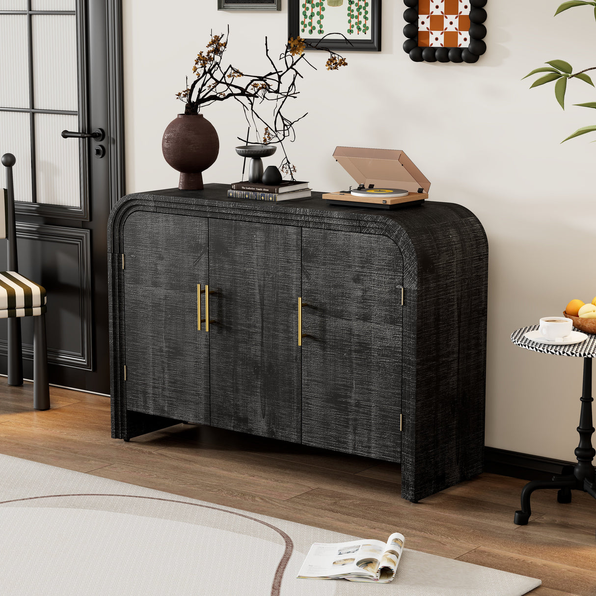 Rustic Curved Waterfall Sideboard