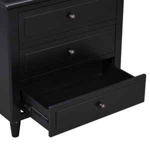 U Style 28" Painted Nightstand with 3 Drawers