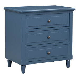 U_STYLE 28'' Pine Wood Nightstand with 3 Drawers