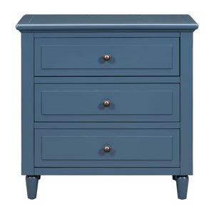 U_STYLE 28'' Pine Wood Nightstand with 3 Drawers