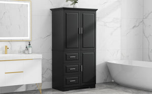 Tall and Wide Storage Cabinet with Doors for Bathroom/Office