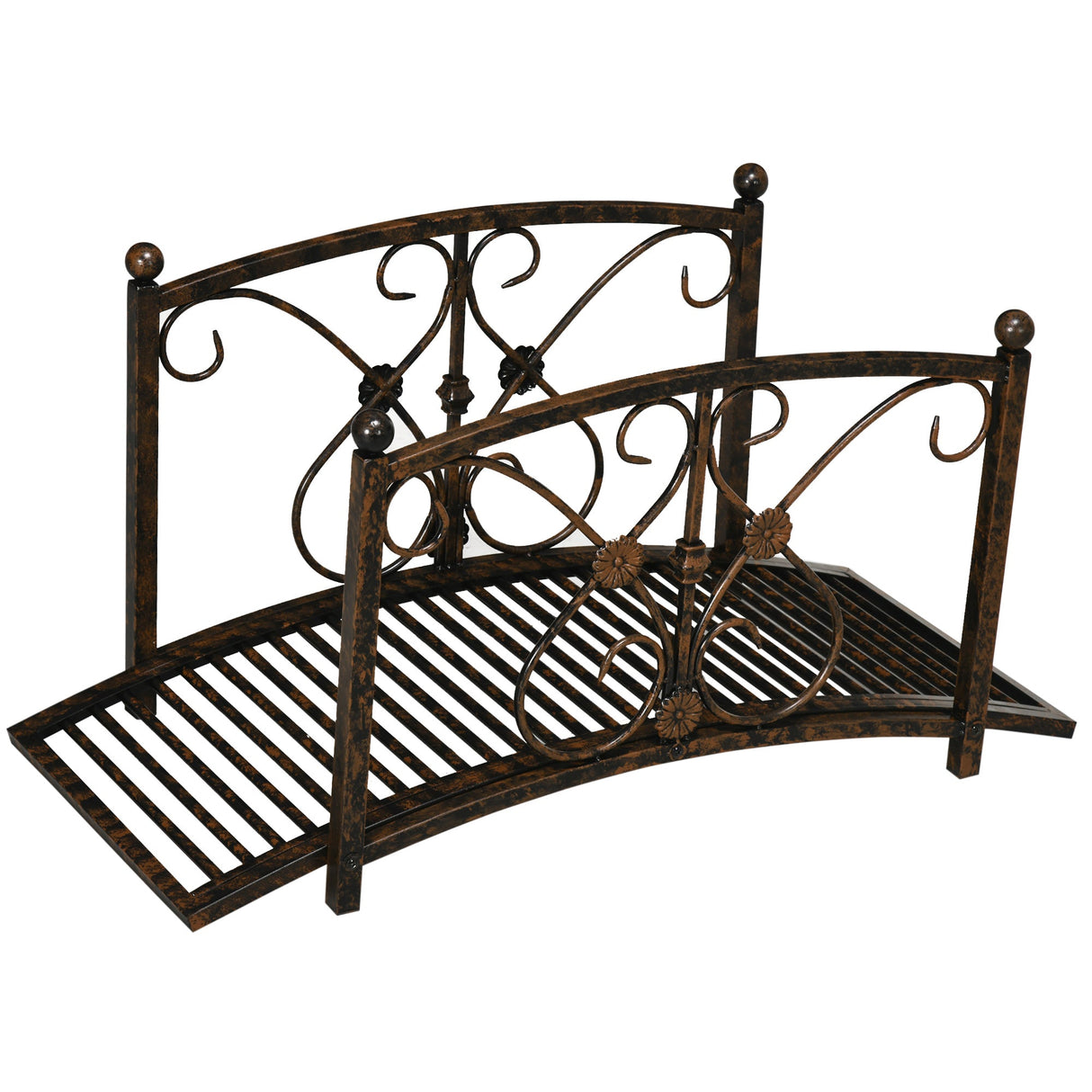 Outsunny 3.3FT Metal Arch Zen Garden Bridge