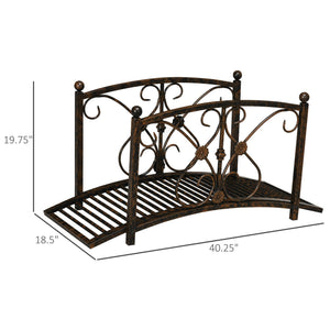 Outsunny 3.3FT Metal Arch Zen Garden Bridge